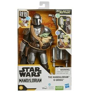 Star Wars Mandalorian and Grogu Figure Set - Silver and Green
